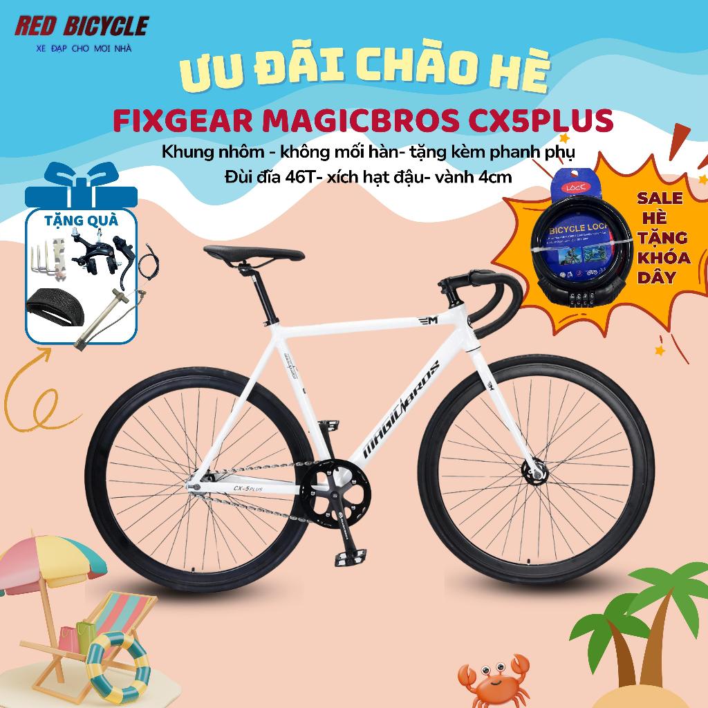 Xe Đạp Fixed Gear MagicBros CX5 PLUS- Khung Nhôm Không Mối Hàn, Có Tặng Phanh Phụ - Xe Đạp Thể Thao