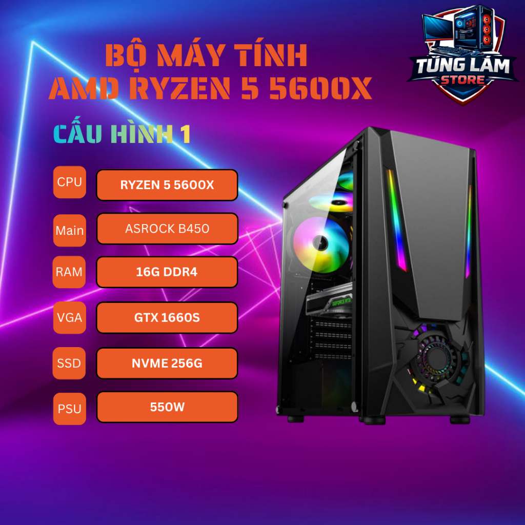 Bộ Máy Tính AMD Ryzen 5 5600X Đầy Trải Nghiệm