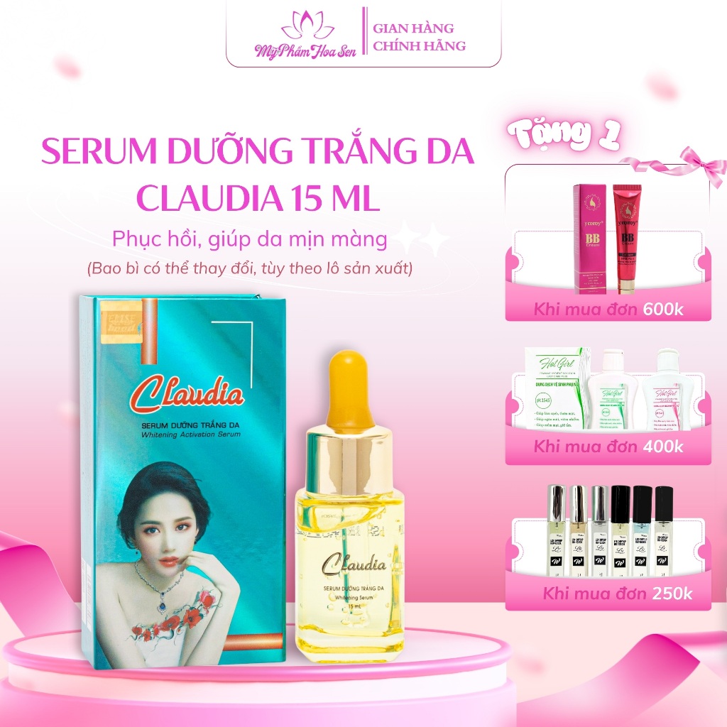 Serum Dưỡng trắng da, Cấp ẩm Claudia