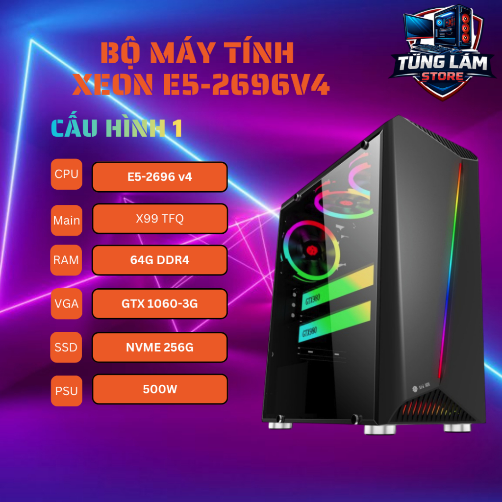 Bộ Máy Tính Xeon E5-2696V4 Giả Lập