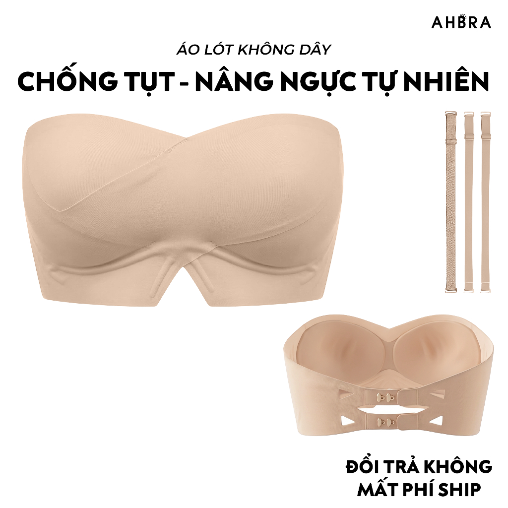 Áo Ngực Không Dây Chống Tụt Dáng Quây Mặc Áo Trễ Vai AHBRA FS01