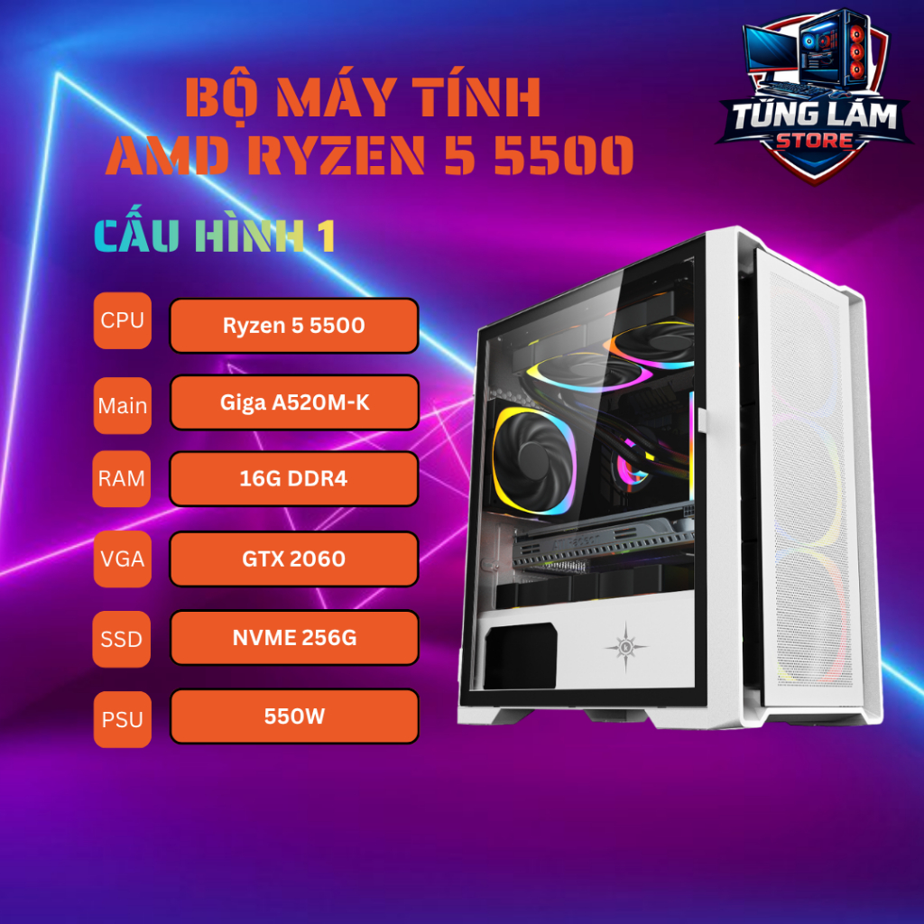 Bộ Máy Tính AMD Ryzen 5 5500 Cực Đáng Trải Nghiệm
