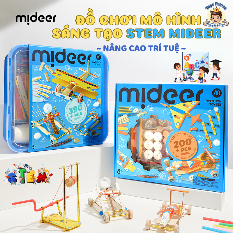 Đồ Chơi Lắp Ráp STEM Mideer Sáng Tạo Cho Bé - Đồ Chơi Khoa Học Phát Triển Não Bộ 200 Chi Tiết Lắp Gh