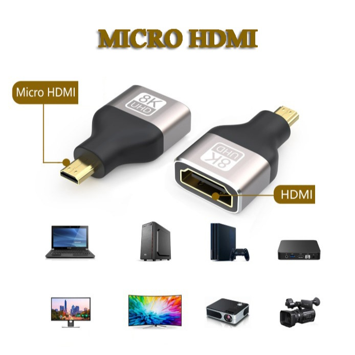 Cổng Chuyển Mini HDMI to HDMI - Micro HDMI to HDMI chuyển Hình Ảnh cho Máy Ảnh Laptop