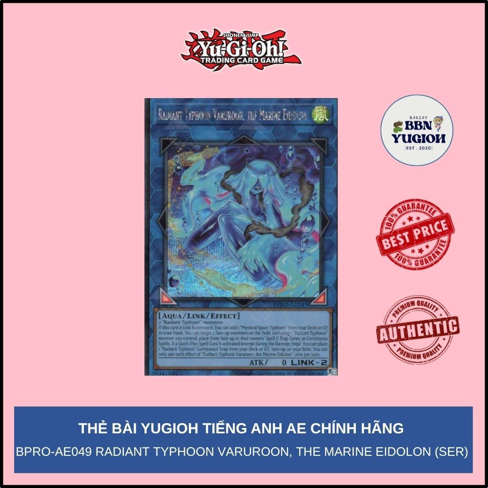 Thẻ bài Yugioh Tiếng Anh Chính Hãng: BPRO-AE049 Radiant Typhoon Varuroon, the Marine Eidolon (SER)