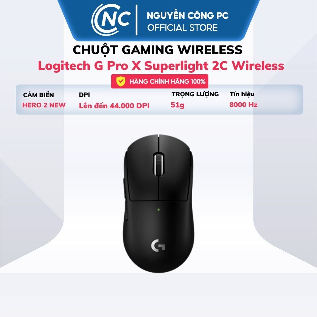 Chuột Logitech G Pro X Superlight 2C Wireless Black -- BH 24 tháng