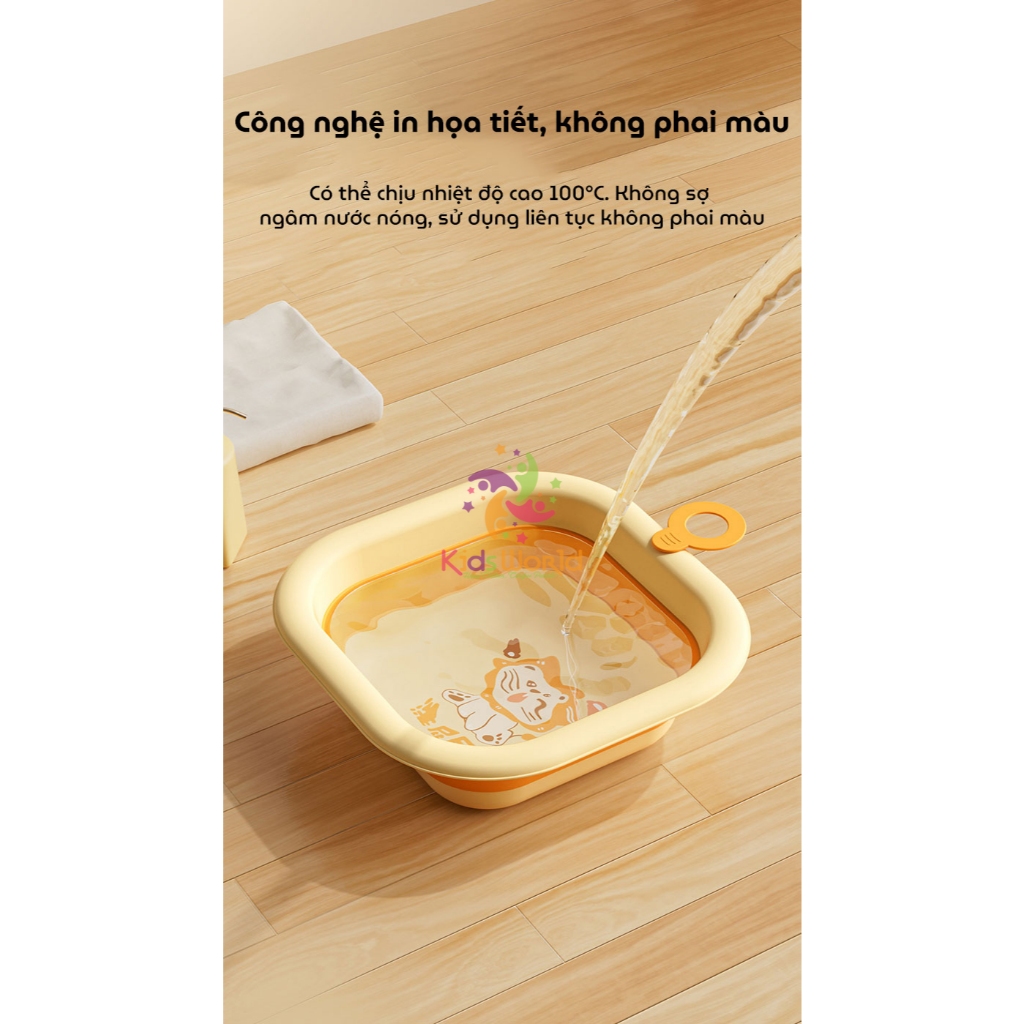 Chậu rửa mặt gấp gọn Silicon cho bé (hình thú)