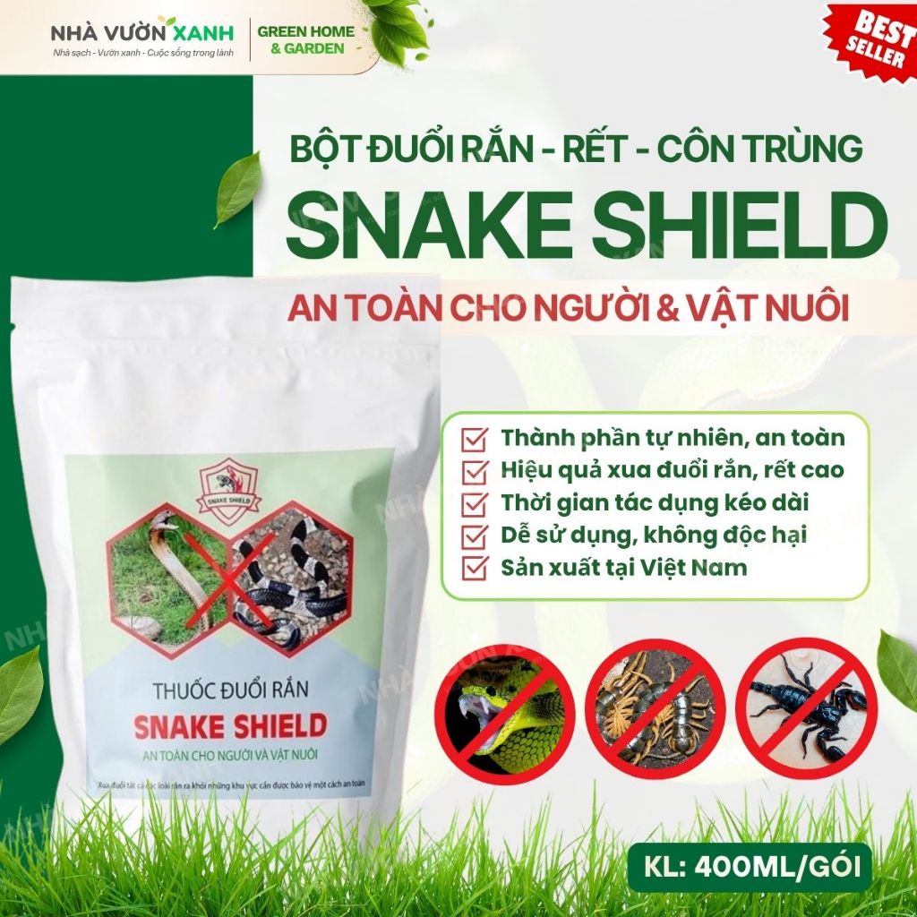 Bột Đuổi Rắn Snake Shield – Hỗ Trợ Xua Đuổi Rắn, Rết Quanh Nhà | An Toàn Cho Người & Vật Nuôi
