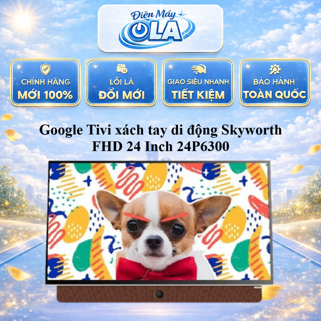 24P6300 - GOOGLE TIVI XÁCH TAY LED SKYWORTH 2K 24 INCH  24P6300 - HÀNG CHÍNH HÃNG