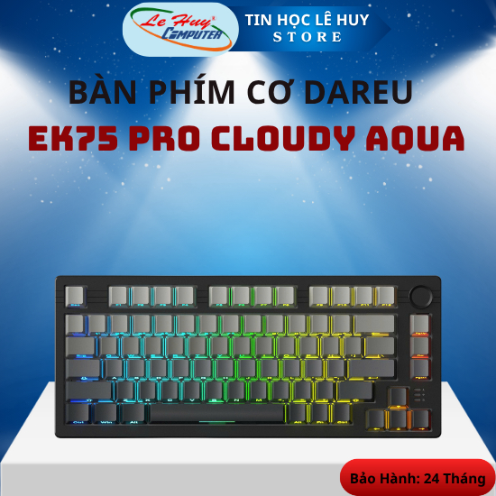 Bàn Phím Cơ DAREU EK75 PRO Cloudy Aqua - Hàng Chính Hãng