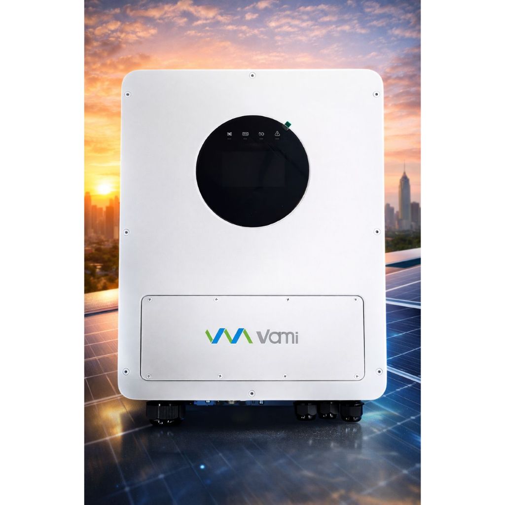 inverter biến tần hybrid 8.6kw VAMI ip65 .bảo hành 7 năm với pin lưu trữ gigabox hoặc VAMI
