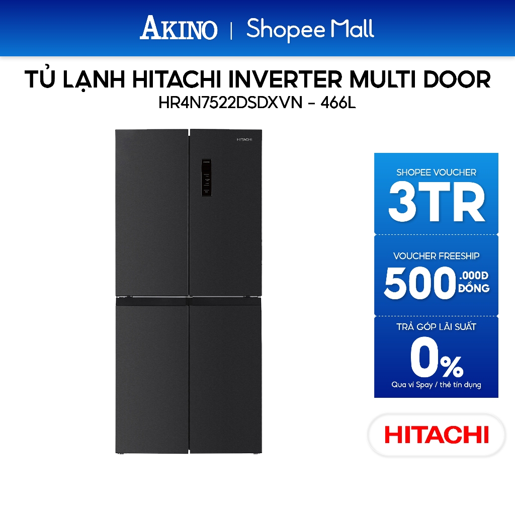 HR4N7522DSDXVN | Tủ lạnh Hitachi Inverter 466 lít Multi Door HR4N7522DSDXVN - Hàng Chính Hãng