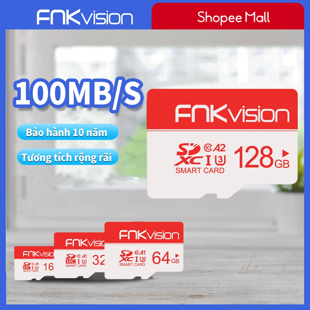 Thẻ nhớ 128Gb 64Gb 32Gb Fnkvision Chuẩn U3 Class 10–chuyên cho CAMERA, Điện thoại, Máy ảnh- BẢO HÀNH