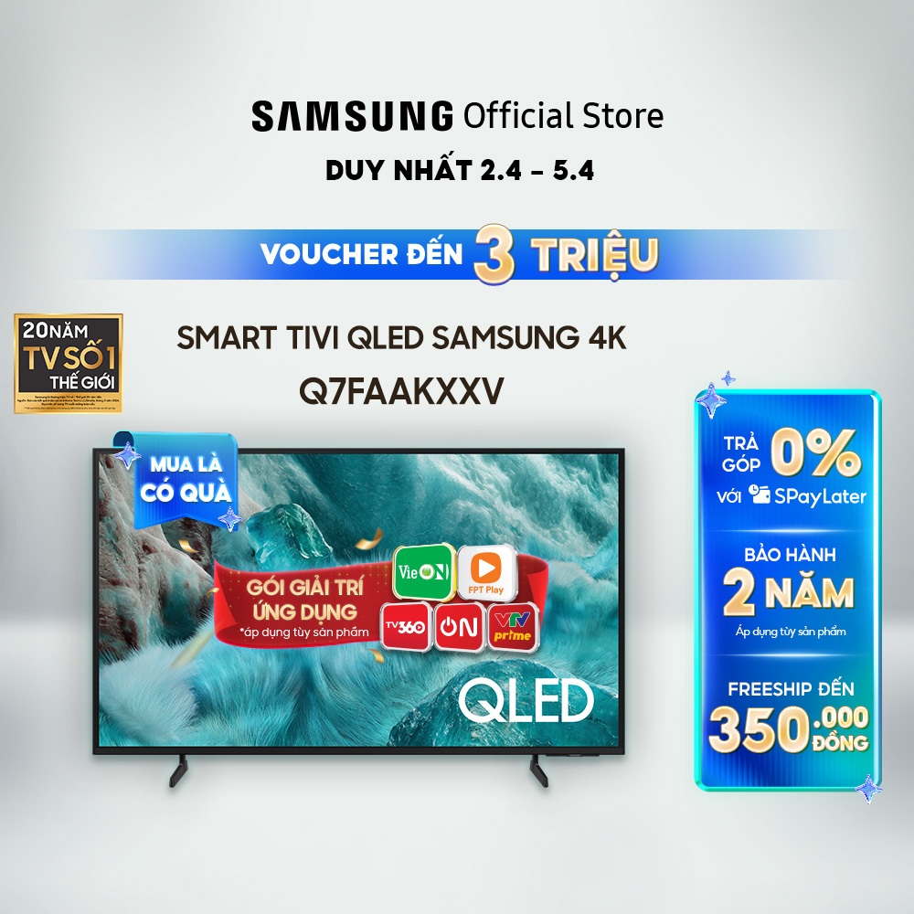 Smart Tivi Samsung QLED Q7F 4K Samsung Vision AI Smart TV (2025) - Miễn phí lắp đặt