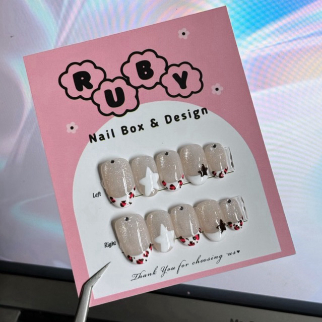 { a15 } Nailbox thạch nude mắt mèo kim cương design ngôi sao french beo