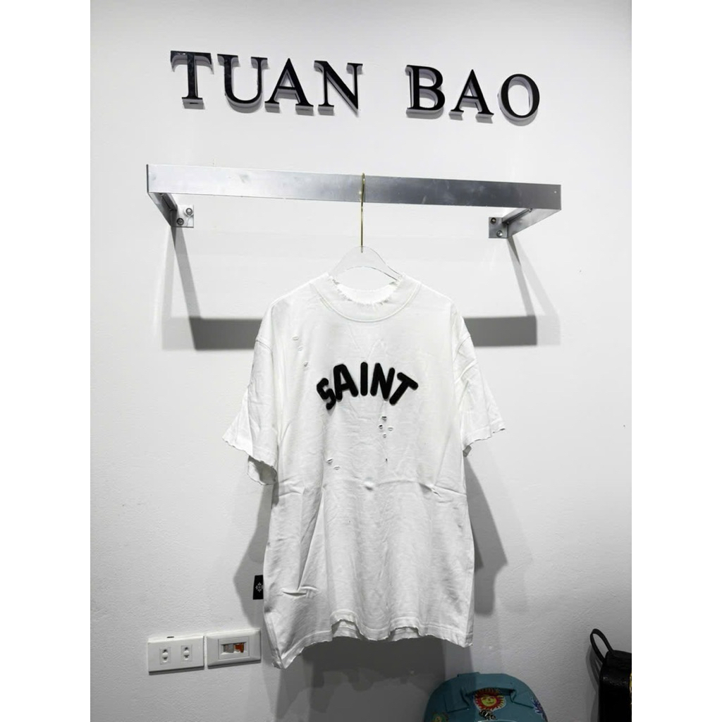⚡️[High Quality] T-Shirt Tears Of Saint Phối Trắng Đen Mix Rách Hoạ tiết Hàng QCCC Loại 1