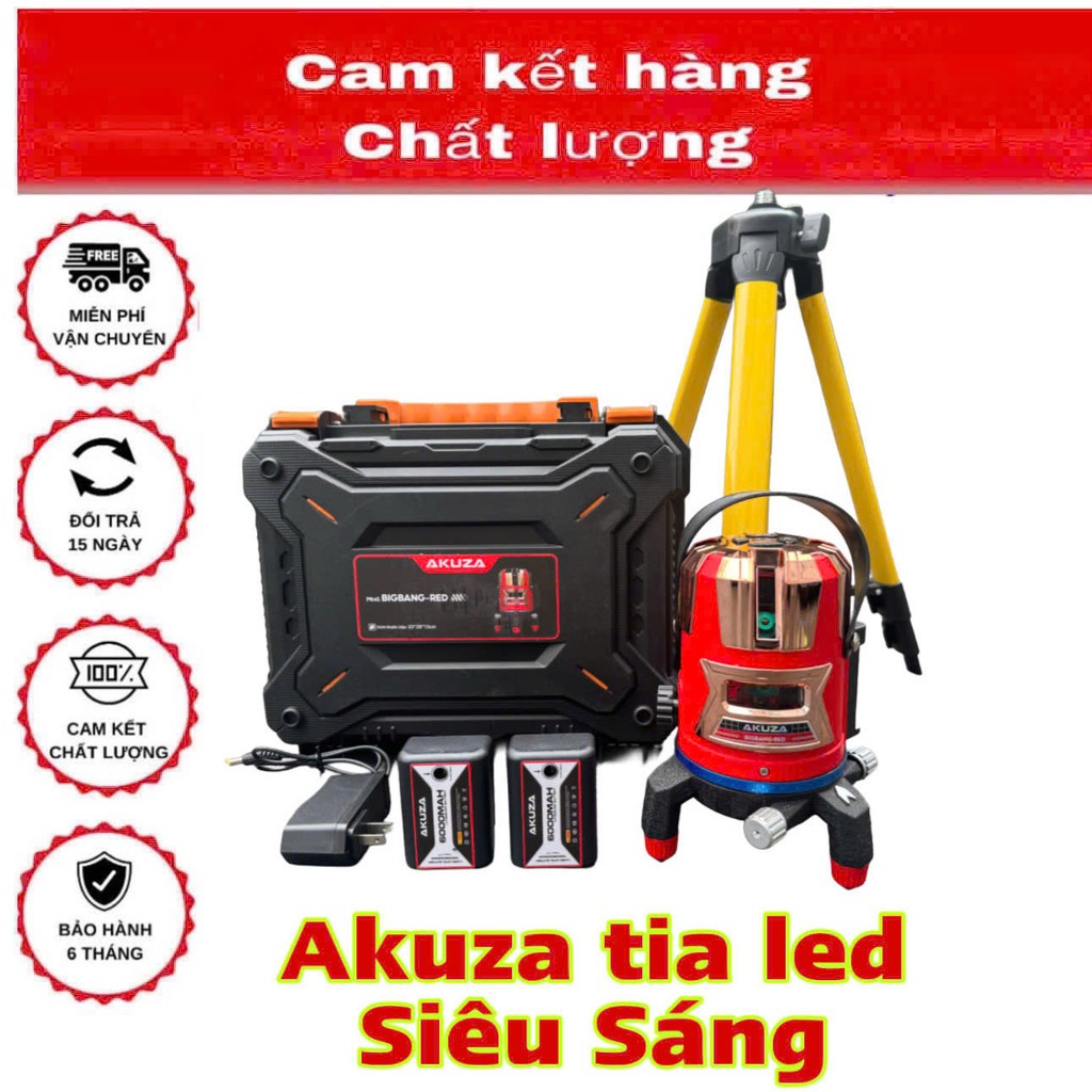 Máy bắn cốt,Máy lazer cân bằng 5 tia xanh Akuza  GREEN lazer tia siêu sáng . Cu Đen DEKTON