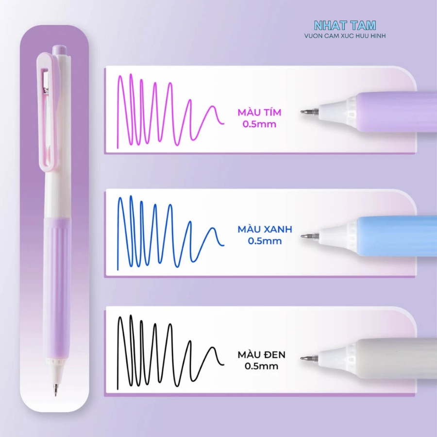 Bút Gel Bấm Classmate Bút Gel Shine Ngòi 0.5mm 2 Bi Viết Trơn Bút Màu Xanh Đen Ghi Chép CL-GP113