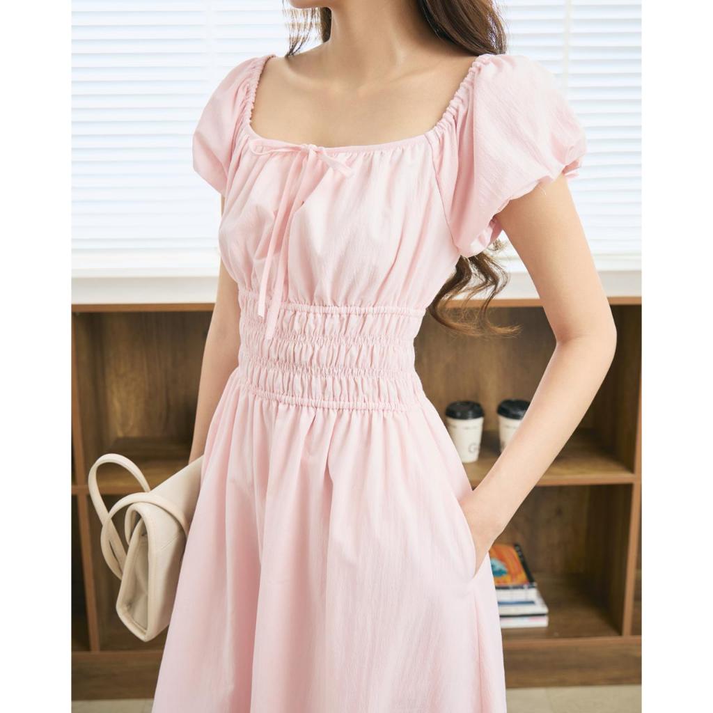 Đầm maxi nữ tay ngắn THE C.I.U, váy chiết eo smock dáng xòe nữ tính dịu dàng – Mamie Dress - MN12 | BigBuy360 - bigbuy360.vn