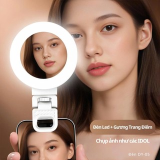 Đèn Led mini kẹp điện thoại kèm gương trang điểm DY-05 Citycase