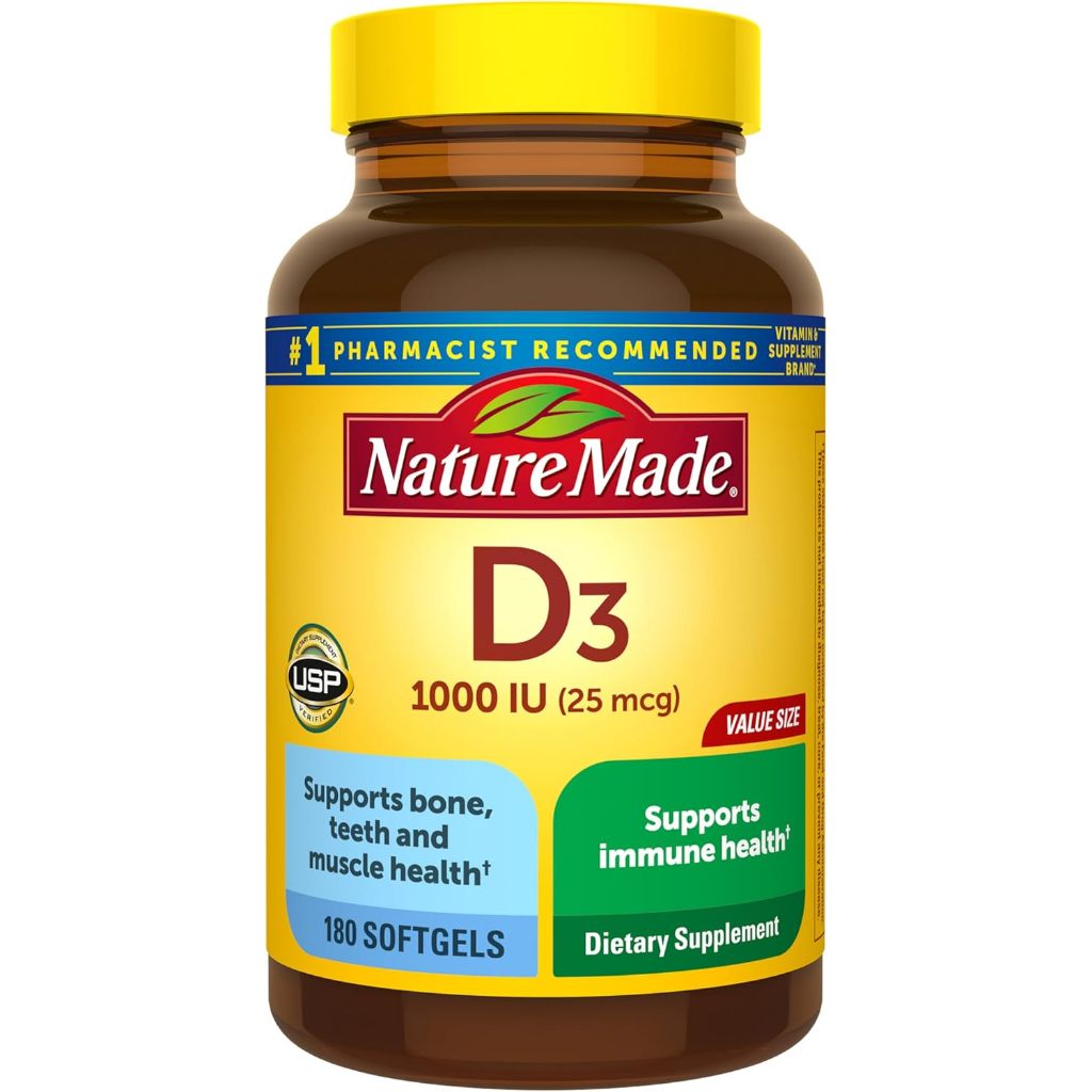 Viên uống bổ sung Vitamin D3 Nature Made D3 1000 IU 180 viên DATE 04.2028