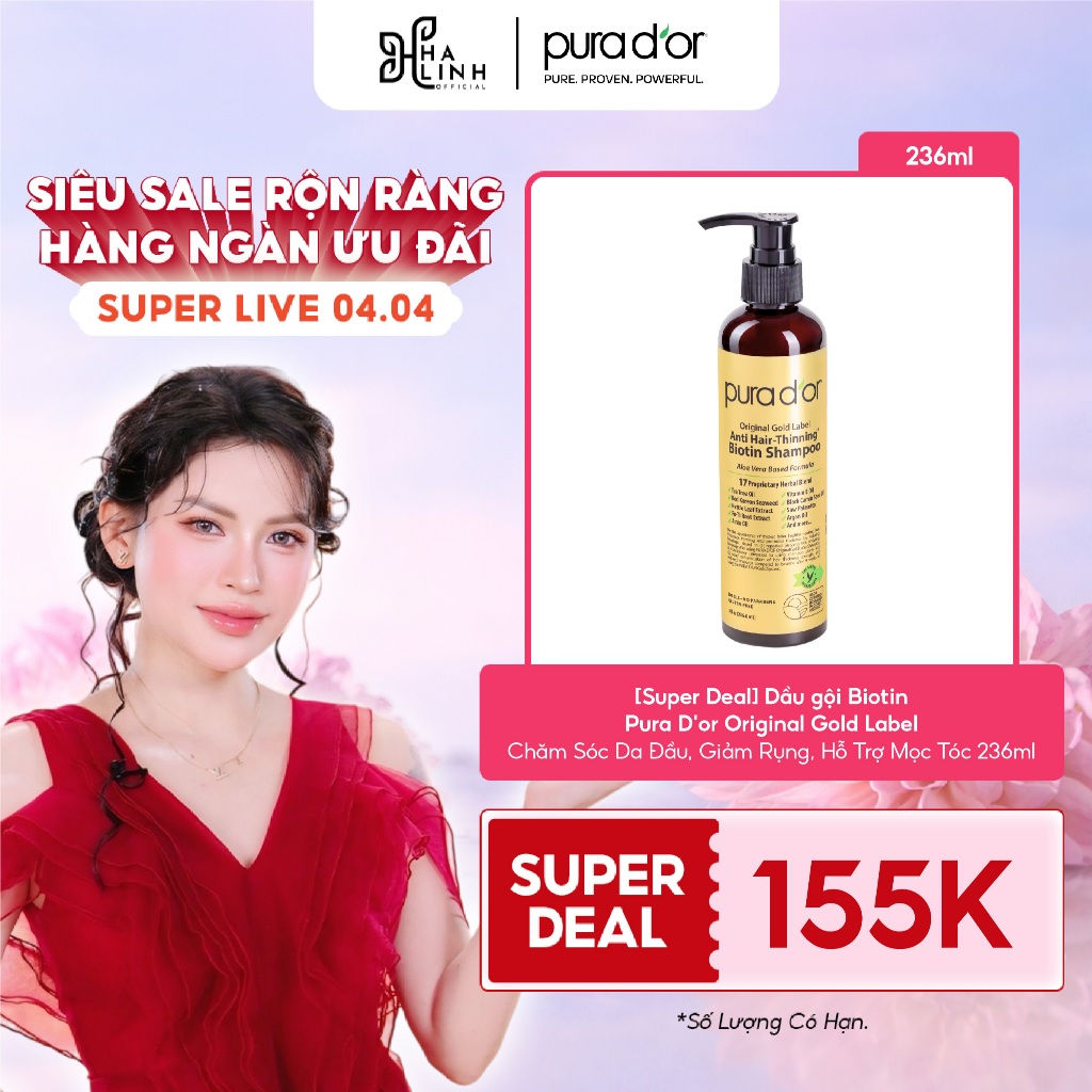 [SPD VHL x Pura D'or] Dầu Gội Biotin Pura D'or Original Gold Label Chăm Sóc Da Đầu, Giảm Rụng Tóc, H