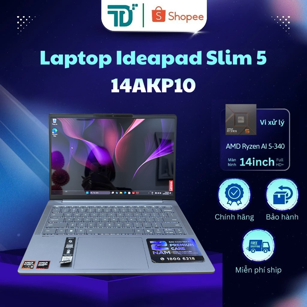 Laptop Lenovo Ideapad Slim 5 14AKP10 Ryzen AI 5 340/24GB/512GB/14" WUXGA_OLED - Laptop 98%