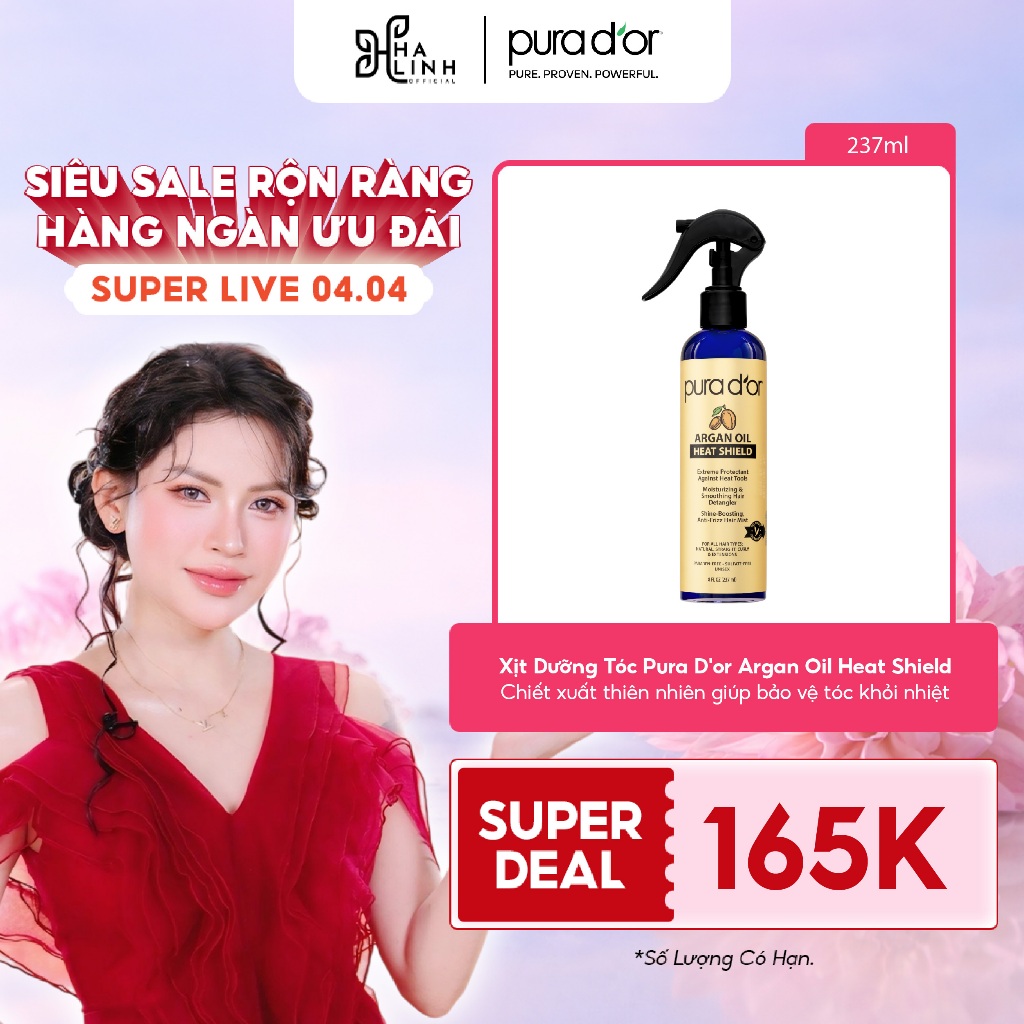 [SPD VHL x Pura D'or] Xịt Dưỡng Giúp Bảo Vệ Tóc Khỏi Nhiệt Pura D'or Argan Oil Heat Shield Chiết Xuấ
