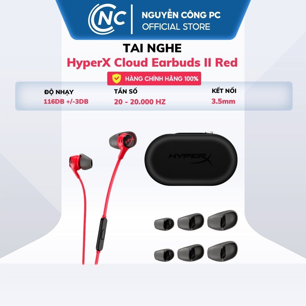 Tai nghe HyperX Cloud Earbuds II Red/ Black - BH 24 tháng