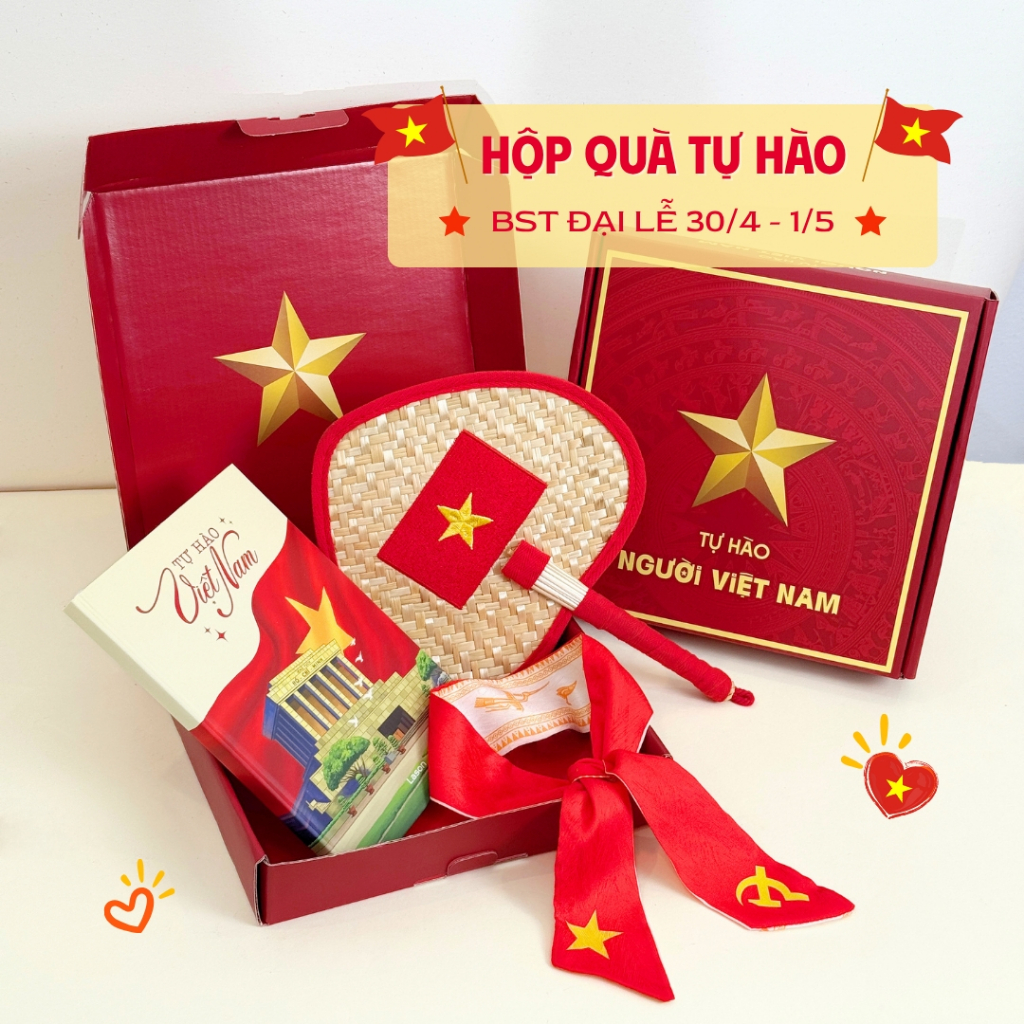 Lason TỰ HÀO VIỆT NAM set Quà tặng Cơ quan, Chi Đoàn, Quà mừng Lễ 30/4 combo Sổ, Quạt, Khăn ý nghĩa