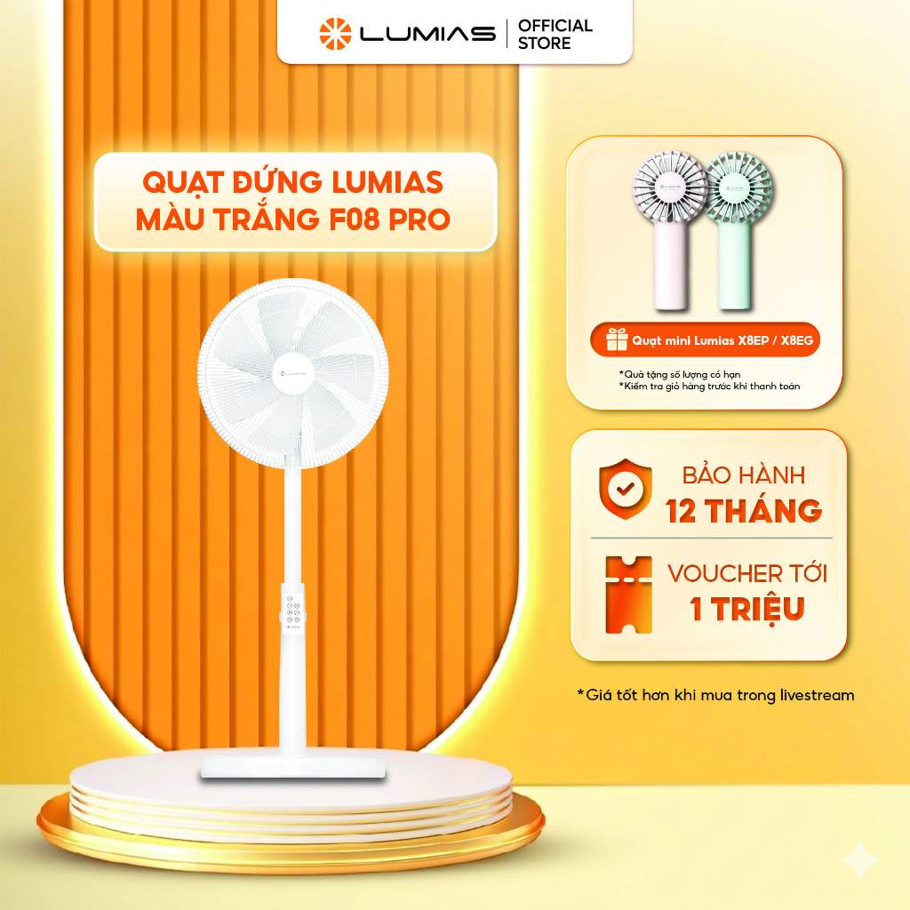 Quạt cây Lumias F08 Pro - 28W, 7 cấp độ gió - Kết nối Wifi