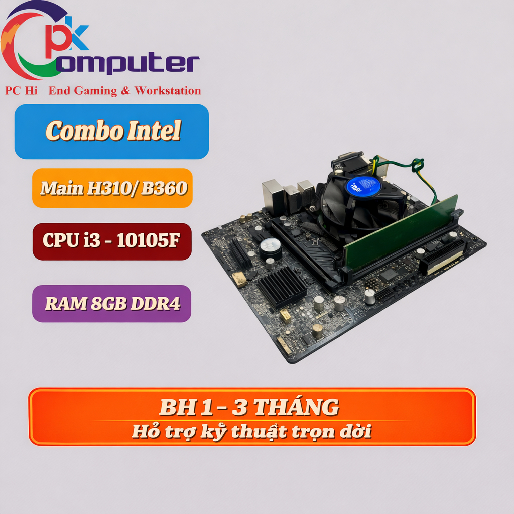 COMBO MAIN H310 + I3 9100F + RAM 8GB/16GB – GIÁ SIÊU TỐT