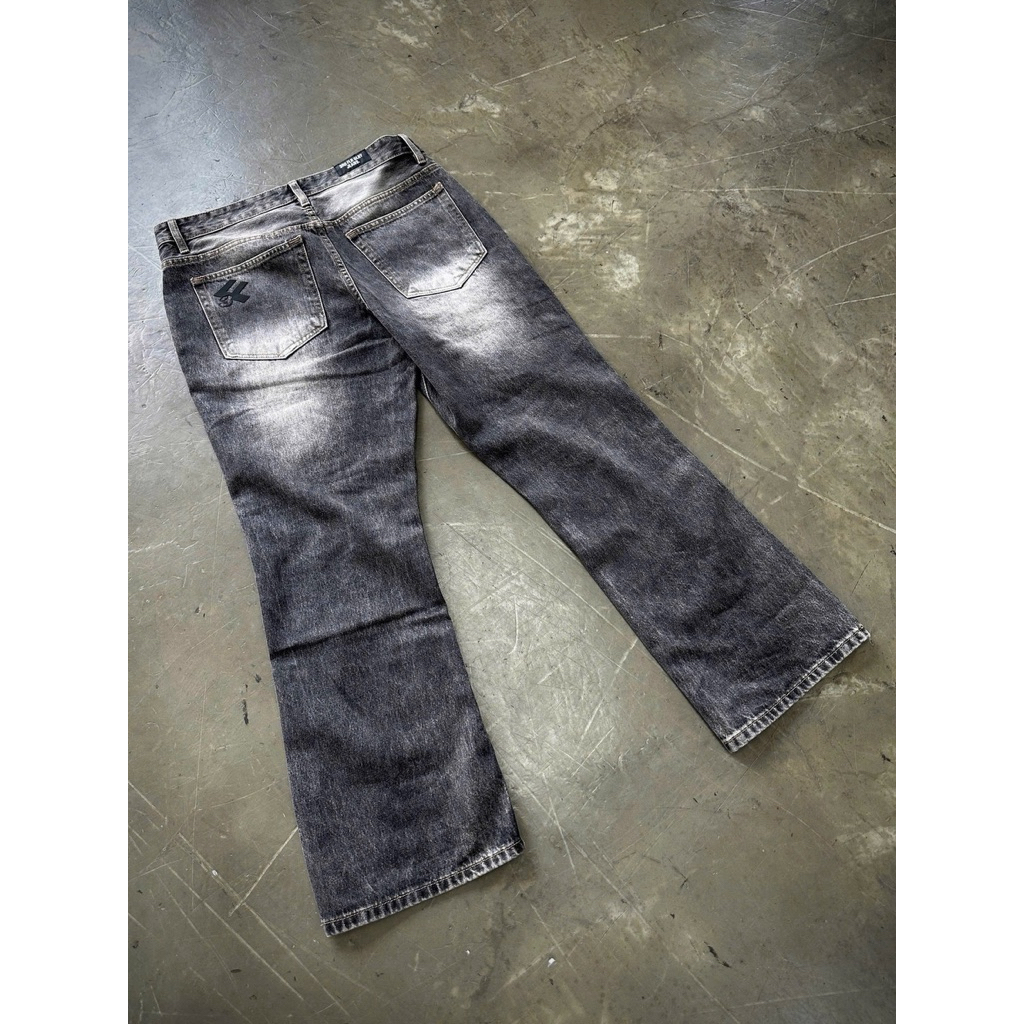 QUẦN JEANS 3FG DÁNG BOOTCUT PHỐI MÀU BLACK WASHED 13OZ | BigBuy360 - bigbuy360.vn