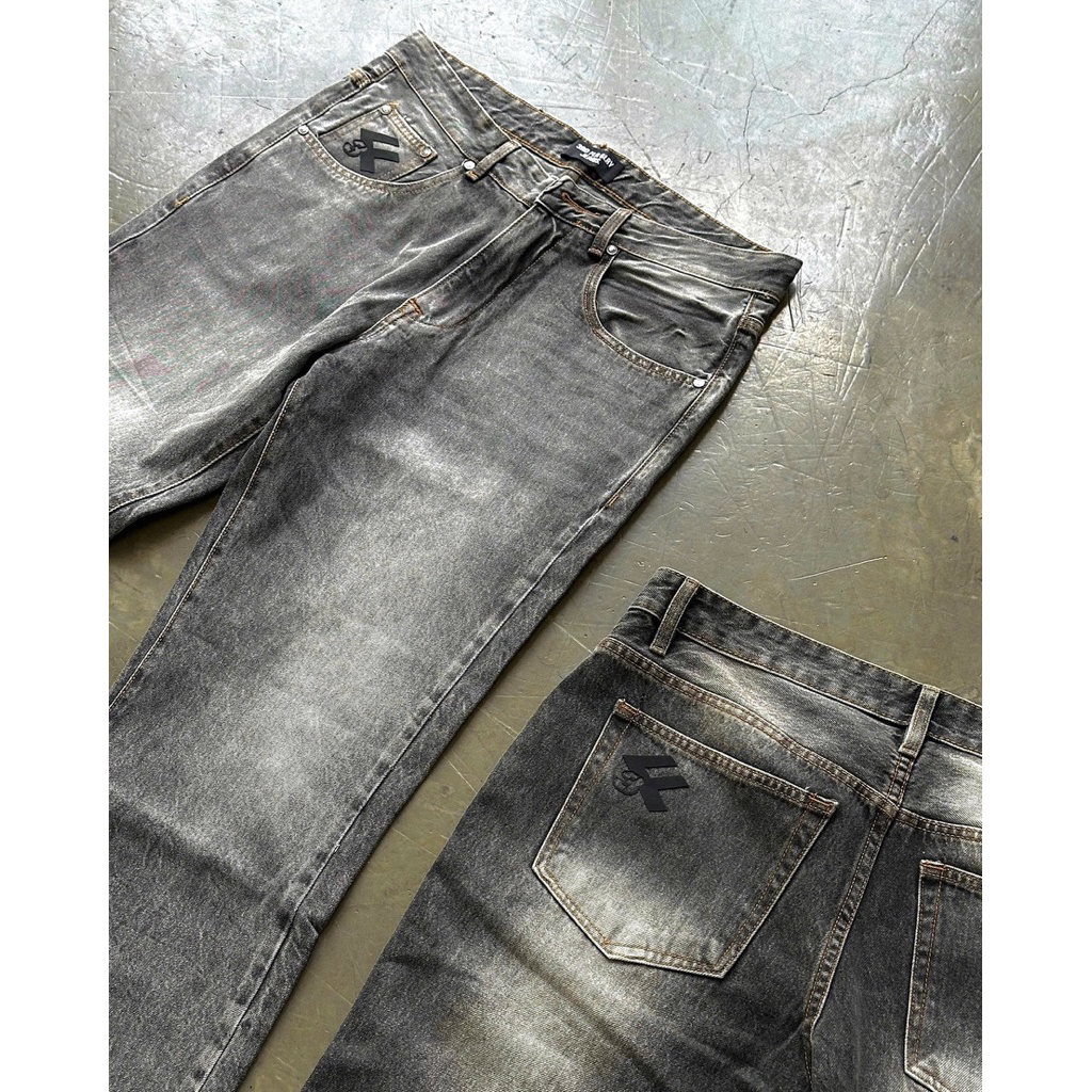 QUẦN JEANS 3FG DÁNG BOOTCUT PHỐI MÀU BLACK WASHED 13OZ | BigBuy360 - bigbuy360.vn
