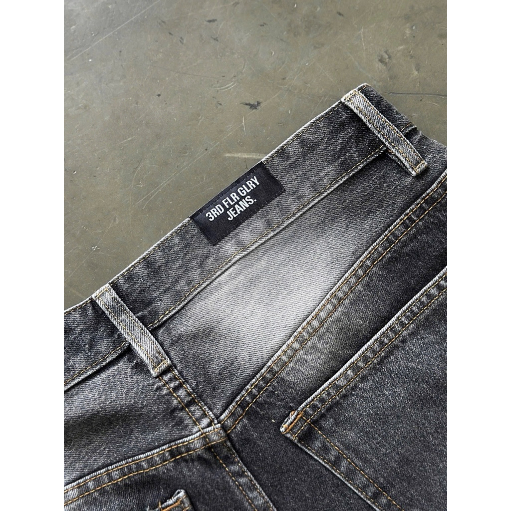 QUẦN JEANS 3FG DÁNG BOOTCUT PHỐI MÀU BLACK WASHED 13OZ | BigBuy360 - bigbuy360.vn