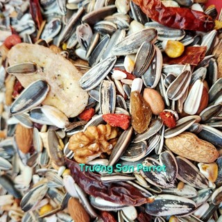 Hạt trộn cao cấp cho dòng vẹt lớn như maccaw, xám, cockatoo, xích, electus...và các dòng vẹt khác cùng size