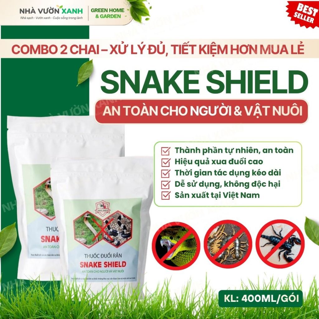 [COMBO 2 GÓI RẺ HƠN] Bột Đuổi Rắn Snake Shield 500g | Hiệu Quả – An Toàn Cho Người & Vật Nuôi