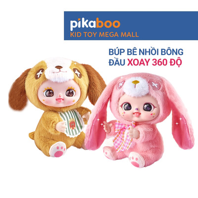 Búp bê thú bông dễ thương Pikaboo, búp bê mềm mịn, an toàn, nhiều mẫu xinh