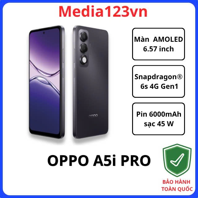Điện Thoại OPPO A5i PRO Snapdragon® 6s 4G Gen1 Bảo Hành Toàn Quốc