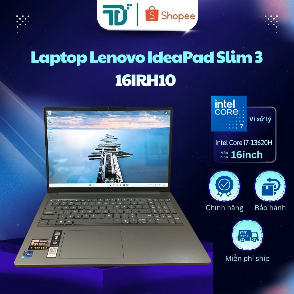 Laptop Lenovo IdeaPad Slim 3 16IRH10 i7-13620H/16GB/512GB/16"WUXGA - Laptop 99%