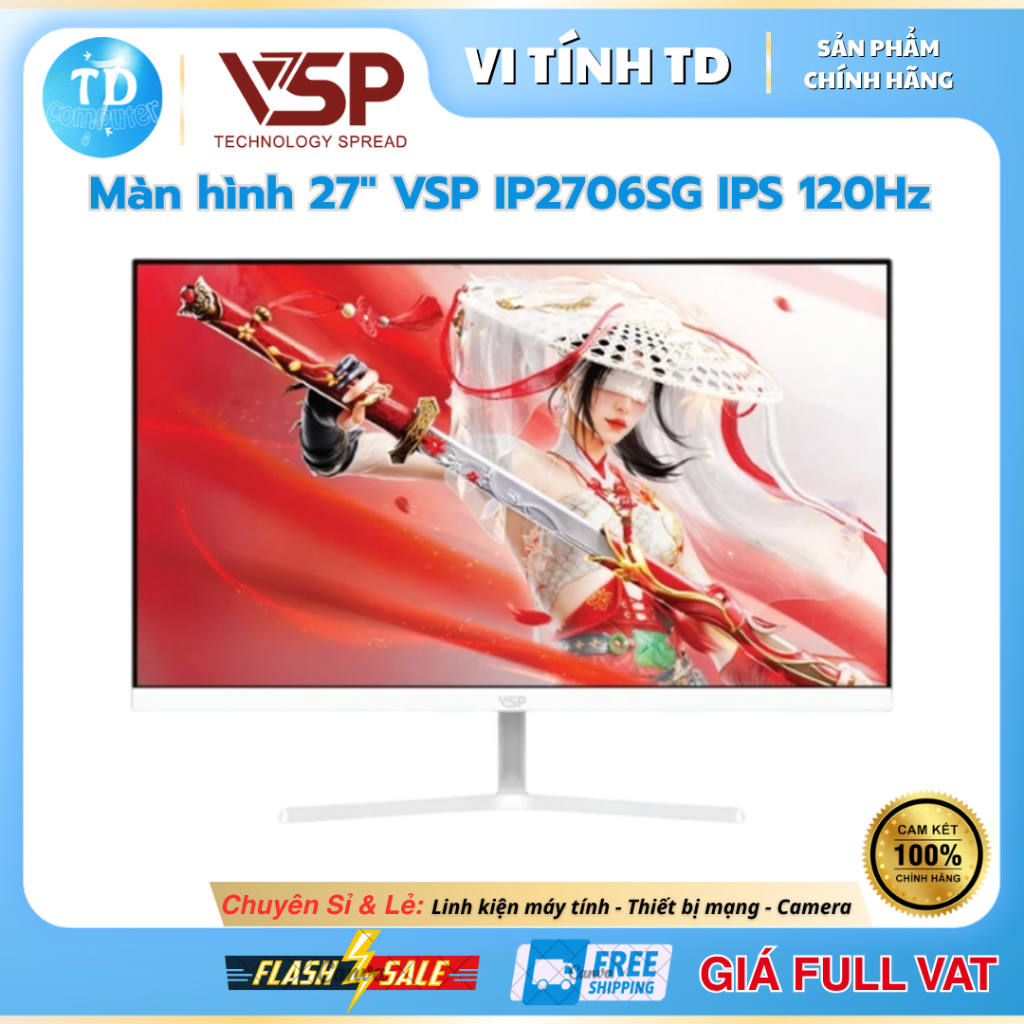 Màn Hình 27 Inch VSP IP2706SG IPS 120Hz – Viền Mỏng, Full HD, Gaming & Văn Phòng - Chính Hãng