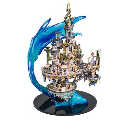 Mô Hình Kim Loại Lắp Ráp 3D MU Lâu Đài Đế Vương Atlantis (280 mảnh, Đế Mica Màu) YM-N117 – MP1005