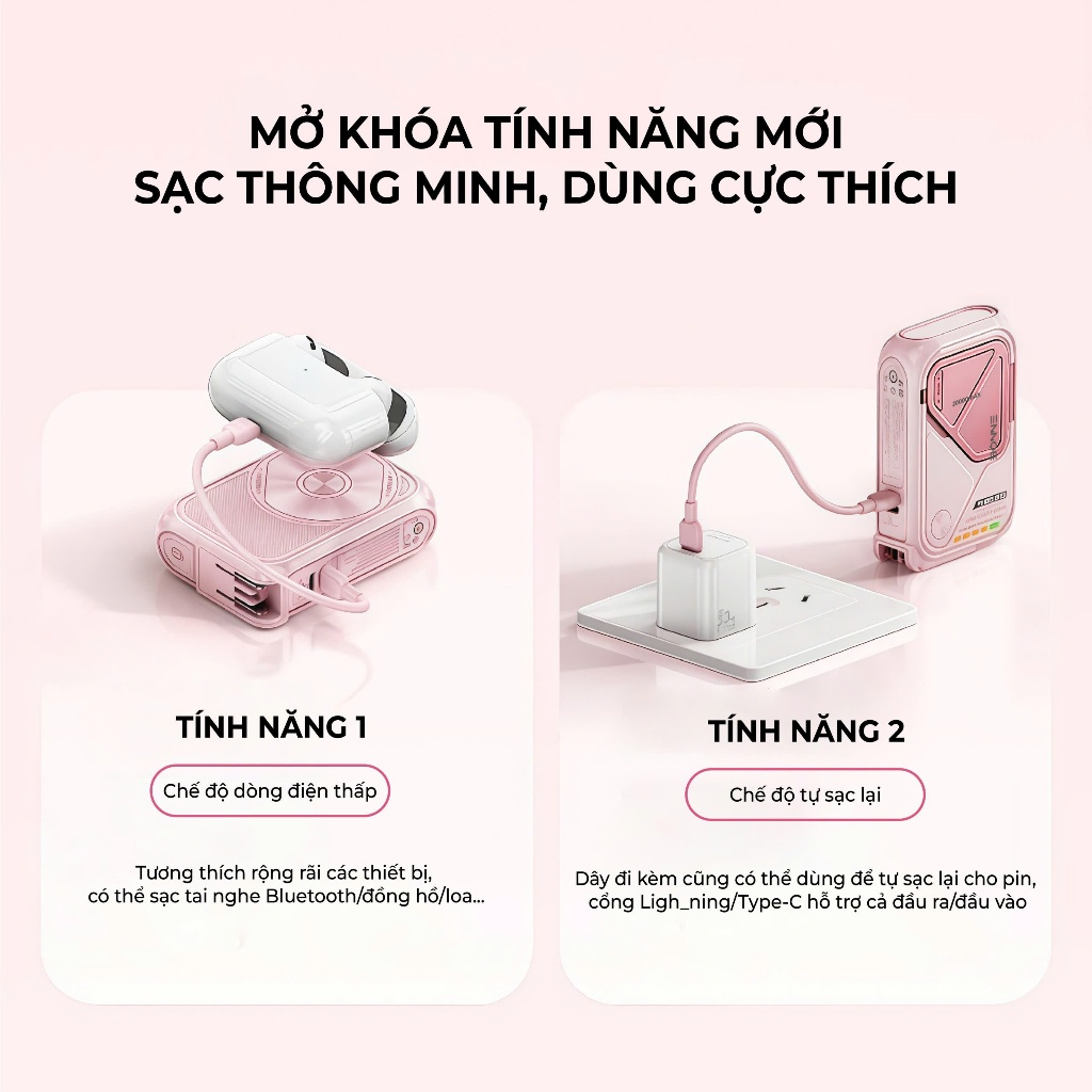[TẶNG DÂY SẠC 4IN1+TÚI ĐỰNG] Sạc Dự Phòng BP08, Củ Sạc Nhanh BONNE BP08 10.000 mAh 20.000 mAh Hỗ Trợ Sạc Không Dây | BigBuy360 - bigbuy360.vn