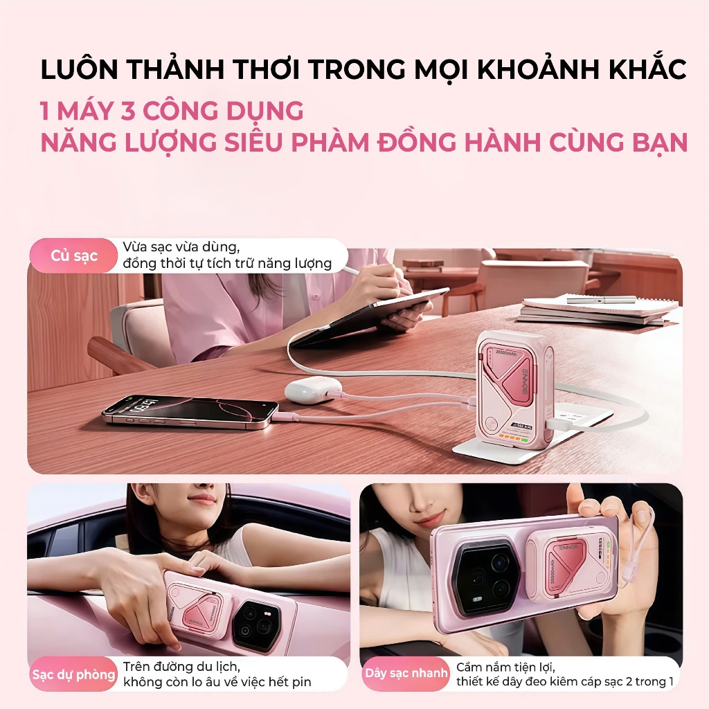 [TẶNG DÂY SẠC 4IN1+TÚI ĐỰNG] Sạc Dự Phòng BP08, Củ Sạc Nhanh BONNE BP08 10.000 mAh 20.000 mAh Hỗ Trợ Sạc Không Dây | BigBuy360 - bigbuy360.vn