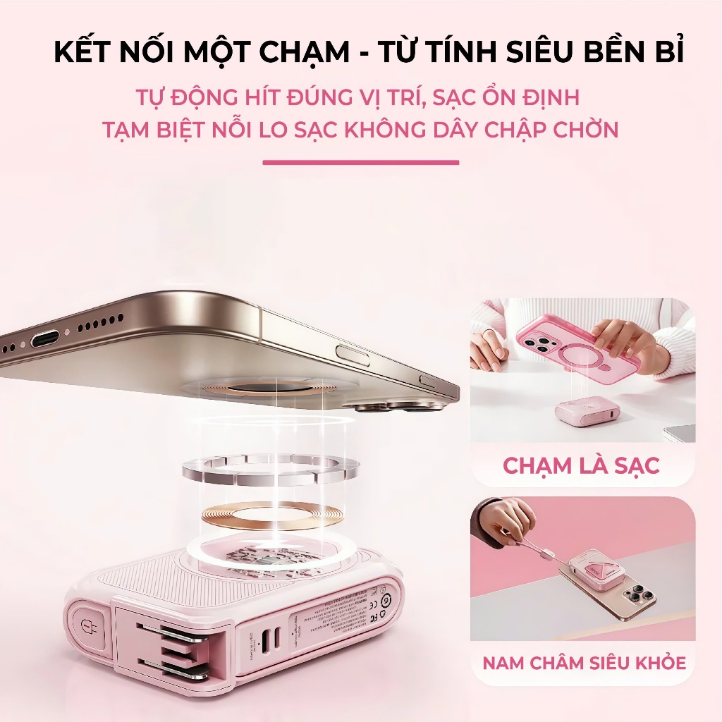 [TẶNG DÂY SẠC 4IN1+TÚI ĐỰNG] Sạc Dự Phòng BP08, Củ Sạc Nhanh BONNE BP08 10.000 mAh 20.000 mAh Hỗ Trợ Sạc Không Dây | BigBuy360 - bigbuy360.vn