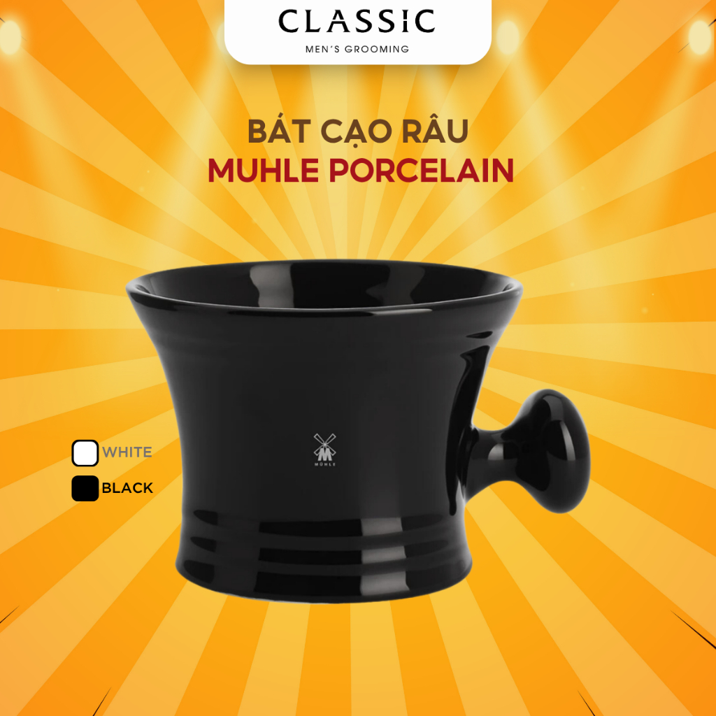 Bát cạo râu MUHLE Porcelain Shaving Crucible with Handle 250g