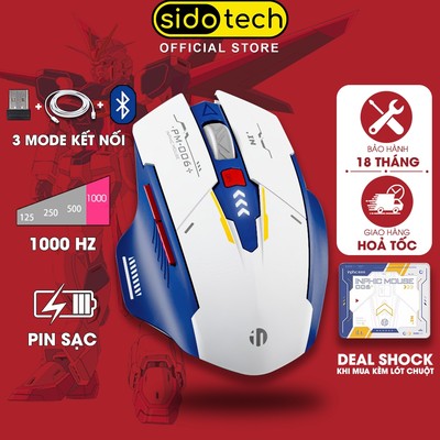 Chuột gaming không dây bluetooth SIDOTECH INPHIC F9 gundam V2  sạc pin 3 mode công thái học máy tính