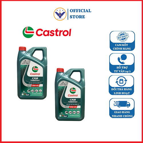 COMBO 2 Dầu nhớt ô tô Castrol CRB Turbomax 15W-40 can 5L API CK4/E11