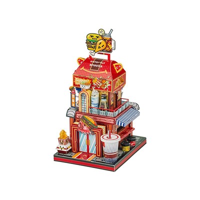 Mô Hình Kim Loại Lắp Ráp 3D MU Tiệm Bánh Burger Châu Âu (79 mảnh) YM-N118-A – MP967