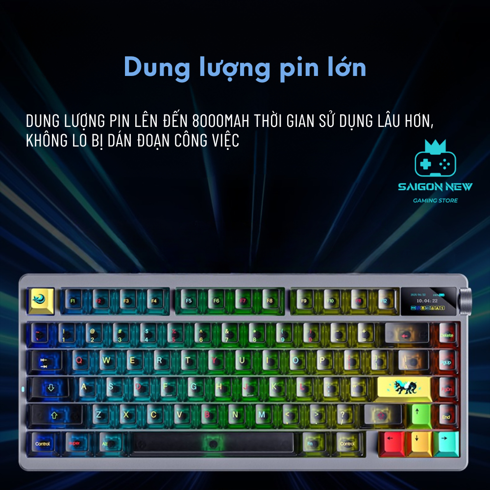 Bàn phím cơ không dây Aula NOVA75 - Có màn led - 3 mode kết nối - Hotswap 5pin - LED RGB mạch xuôi | BigBuy360 - bigbuy360.vn